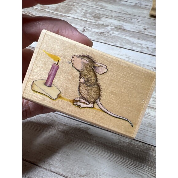 Lot of 2 Stampabilities House Mouse Wood Rubber Stamp Mice Vtg (2003-04) - Picture 6 of 12